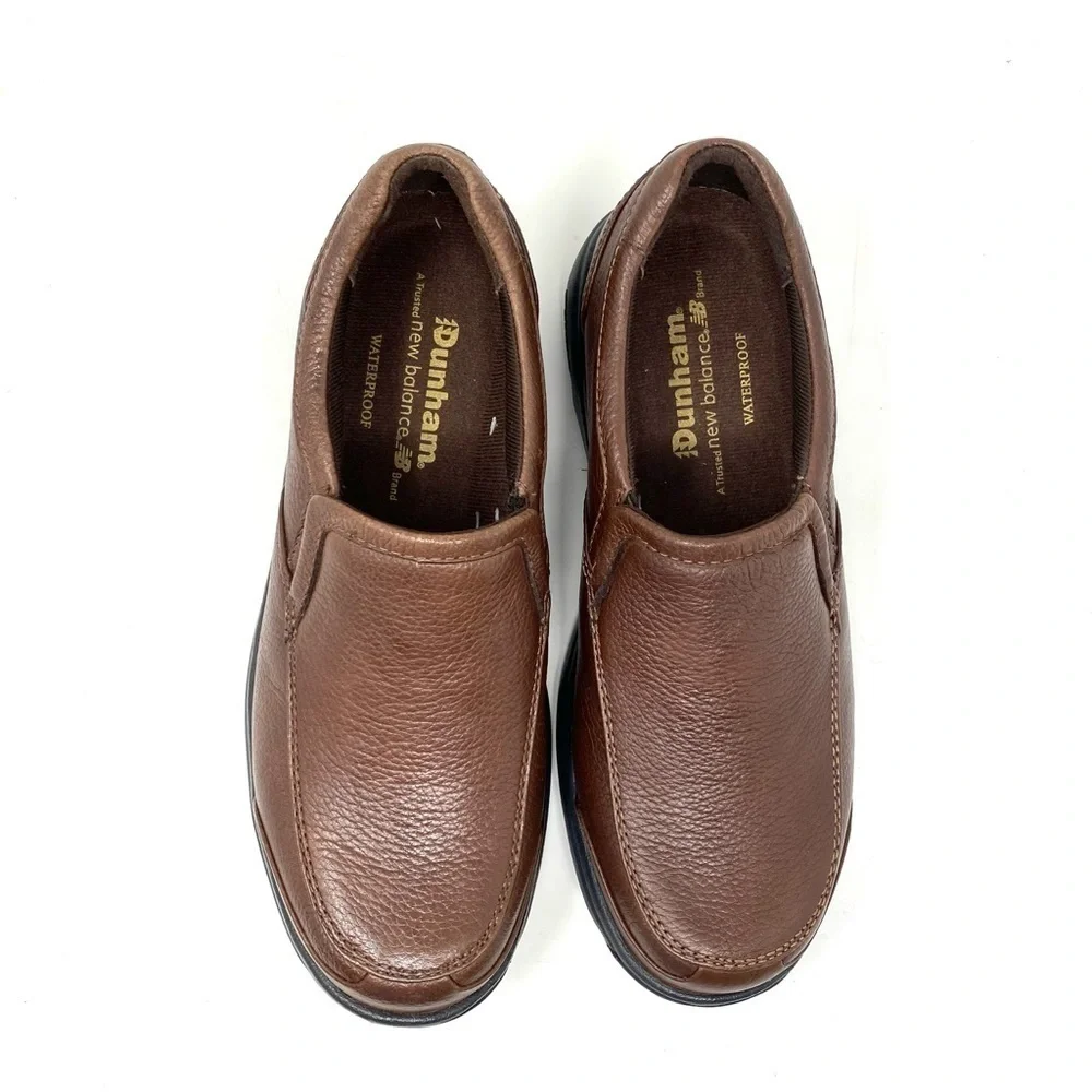 Dunham Battery Park Leather Slip On Brown Loafer